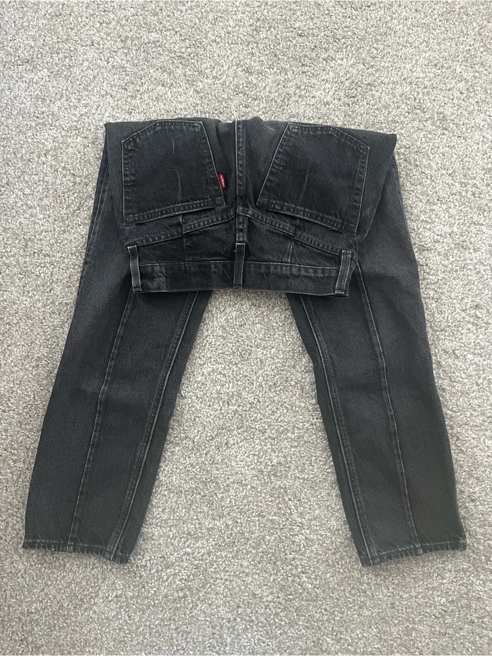 Levi's Black Straight-Leg Jeans with Center Front Seams